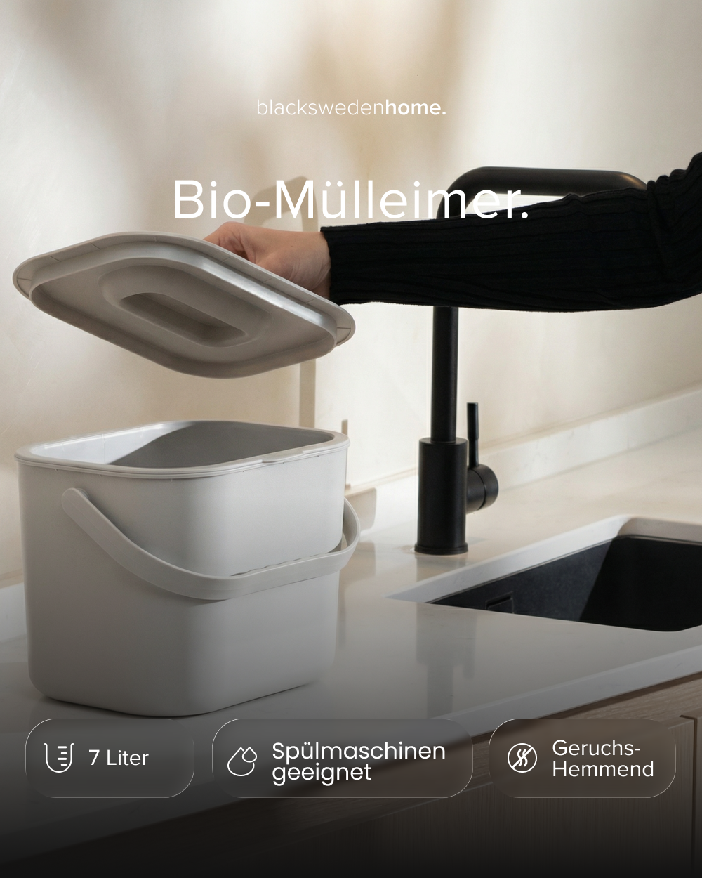 Bio Mülleimer - mit Innensieb