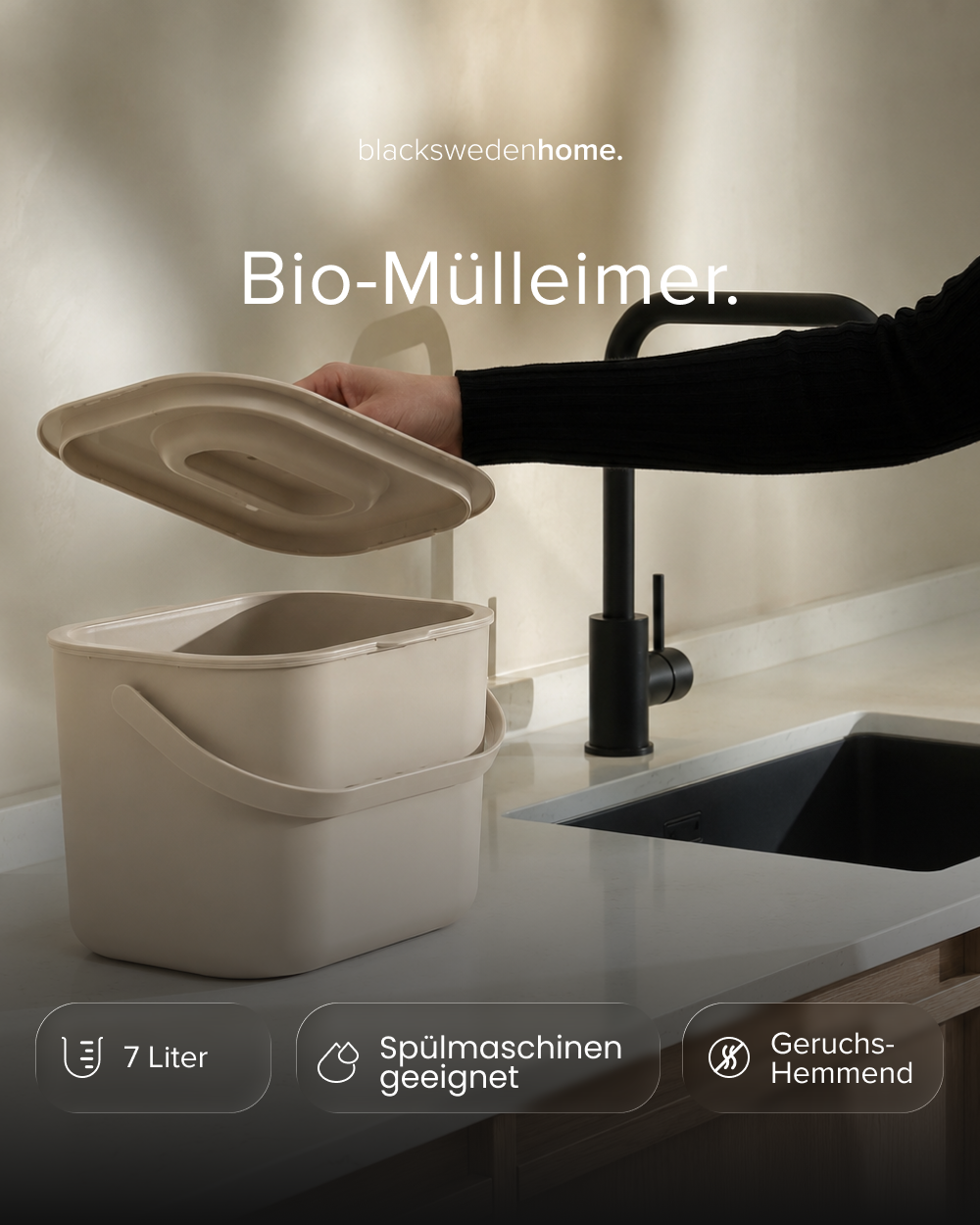 Bio Mülleimer - mit Innensieb